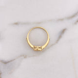 Anillo Huella 2.4gr / T8 1/4 / Circones Blancos Oro Amarillo 18K #