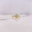 Anillo Huella 2.4gr / T8 1/4 / Circones Blancos Oro Amarillo 18K #