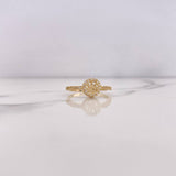 Anillo Huella 2.4gr / T8 1/4 / Circones Blancos Oro Amarillo 18K #