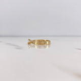 Anillo Solitario Linea Invertida 2.55gr / T7 / Circon Blanco Oro Amarillo 18K &