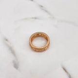 Anillo Argolla BV 5.2gr / T7 / Circones Blancos Oro Rosa 18K &