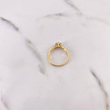 Anillo Solitario Corazon 2.65gr / T7 / Circones Blancos Oro Amarillo 18K &