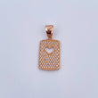 Dije Placa Corazon 2.95gr / 3cm / Circones Blancos Oro Rosa 18K $