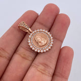 Dije Medalla Rostro Cristo 4gr / 2.8cm / Circones Blancos Oro Rosa 18K $