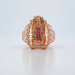 Anillo Virgen Guadalupe 6.5gr / T6 / Circones Blancos Verdes Fucsias Oro Rosa 18K $