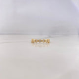 Anillo Argolla Rombos 2.25gr / T8 / Circones Blancos Oro Amarillo 18K $