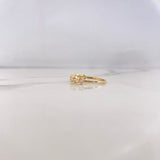 Anillo Argolla Rombos 2.25gr / T8 / Circones Blancos Oro Amarillo 18K $