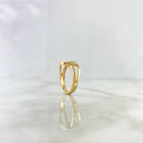 Anillo Corazon Base Cruzada 3.6gr / T7 1/4 / Circones Blancos Oro Amarillo 18K $