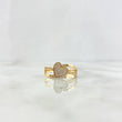 Anillo Corazon Base Cruzada 3.6gr / T7 1/4 / Circones Blancos Oro Amarillo 18K $