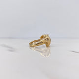 Anillo Corazones 4.5gr / T5 3/4 / Circones Blancos Dos Oros Amarillo Blanco 18K $