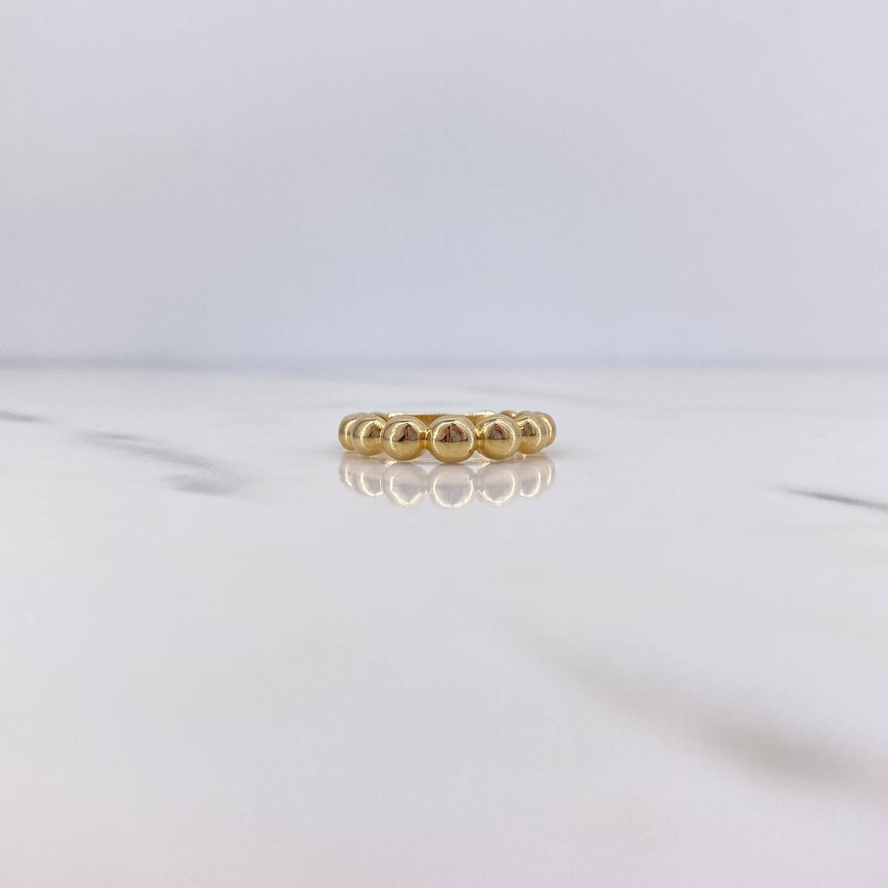 Anillo Bolas 2.3gr / T5 3/4 / Lisos Oro Amarillo 18K $