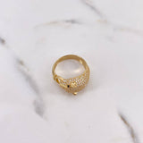 Anillo Pantera 4.8gr / T8 / Circones Negros Blancos Oro Amarillo 18K $