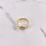 Anillo Correa Corona RX 3.3gr / T7 1/4 / Circones Blancos Tres Oros 18K $