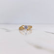 Anillo Solitario Linea Invertida 2.7gr / T6 / Circones Blancos Oro Amarillo 18K $