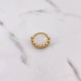 Anillo Corona 3.35gr / T5 3/4 / Circones Blancos Dos Oros Amarillo Blanco 18K $