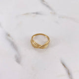 Anillo Rustico 3gr / T7 1/4 / Circones Blancos Oro Amarillo 18K $