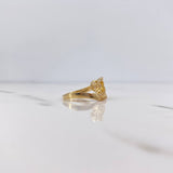 Anillo Galaxia De Doble Espiraculo 3.3gr / T7 1/4 / Circones Blancos Oro Amarillo 18K $