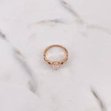 Anillo Solitario X 2.55gr / T6 3/4 / Circones Negros Blanco Oro Rosa 18K $