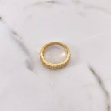 Anillo Rustico Curvas 4gr / T8 / Circones Blancos Oro Amarillo 18K $