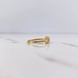 Anillo Infinito Enlazado 2.05gr / T7 3/4 / Circones Blancos Oro Amarillo 18K $