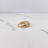 Anillo Linea Central 2.85gr / T6 3/4 / Circones Blancos Oro Amarillo 18K $