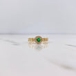 Anillo Halo Cubano 2.65gr / T6 3/4 / Circones Verdes Blancos Oro Amarillo 18K $