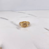 Anillo Correa Corona RX 4gr / T6 3/4 / Circones Blancos Dos Oros Amarillo Blanco 18K $