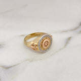 Anillo Timon 10gr / T10 / Circones Blancos Tres Oros 18K #