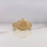 Anillo Correa Corona RX 10.4gr / T10 1/4 / Circones Blancos Oro Amarillo 18K #