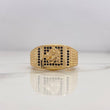 Anillo Caballo 8.25gr / T10 1/2 / Circones Negros Oro Amarillo 18K #