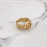 Anillo Correa Corona RX 10gr / T10 1/2 / Circones Blancos Negros Oro Amarillo 18K #