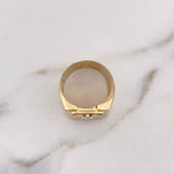 Anillo Sello Baston Hermes 12.83gr / T8 1/4 / Dos Oros Amarillo Blanco 18K #