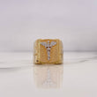 Anillo Sello Baston Hermes 12.83gr / T8 1/4 / Dos Oros Amarillo Blanco 18K #