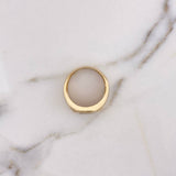 Anillo Sello Correa Cuadrado 8.75gr / T10 1/4 / Circones Blancos Dos Oros Amarillo Blanco 18K #