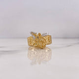 Anillo San Miguel Arcangel 8.4gr / T8 3/4 / Circones Blancos Dos Oros Amarillo Blanco 18K #