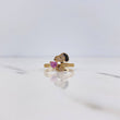 Anillo Perro Corazon 2.8gr / T6 3/4 / Circones Rosado Negros Blancos Oro Amarillo 18K $