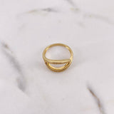 Anillo Ovalo 3.1gr / T7 3/4 / Circones Blancos Oro Amarillo 18K $