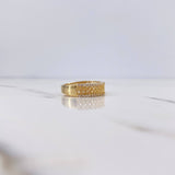 Anillo Rustico Curvas 4gr / T8 / Circones Blancos Oro Amarillo 18K $