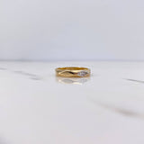 Anillo Argolla Rombos 2.65gr / T6 3/4 / Circones Blancos Oro Amarillo 18K $