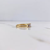 Anillo Solitario Moño 2.8gr / T7 1/4 / Circones Blancos Dos Oros Amarillo Blanco 18K $