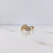 Anillo Corazones Lineas 3.05gr / T7 / Circones Blancos Dos Oros Amarillo Blanco 18K $