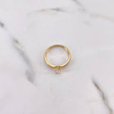 Anillo Solitario 2.3gr / T6 1/2 / Circones Blancos Oro Amarillo 18K $