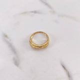 Anillo Linea Central 2.85gr / T6 3/4 / Circones Blancos Oro Amarillo 18K $