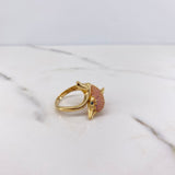 Anillo Delfin 5gr / T7 / Circones Rosados Negros Oro Amarillo 18K $