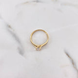 Anillo Solitario Linea Invertida 1.8gr / T6 1/2 / Circones Blancos Oro Amarillo 18K $