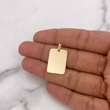 Dije Placa Rectangular 1.85gr / 2.4cm - 2cm*1.5cm / Oro Amarillo 18K $