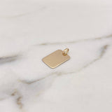 Dije Placa Rectangular Pequeña 1.15gr / 2cm - 1.8cm*1.3cm / Oro Amarillo 18K #