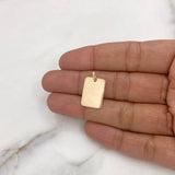 Dije Placa Rectangular Pequeña 1.15gr / 2cm - 1.8cm*1.3cm / Oro Amarillo 18K #