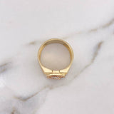 Anillo Caballo 10.7gr / T11 / Circones Blancos Negros Tres Oros 18K #