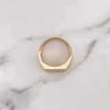 Anillo Cuadrado Tribales 10.8gr / T10 1/4 / Circones Blancos Dos Oros Amarillo Blanco 18K #